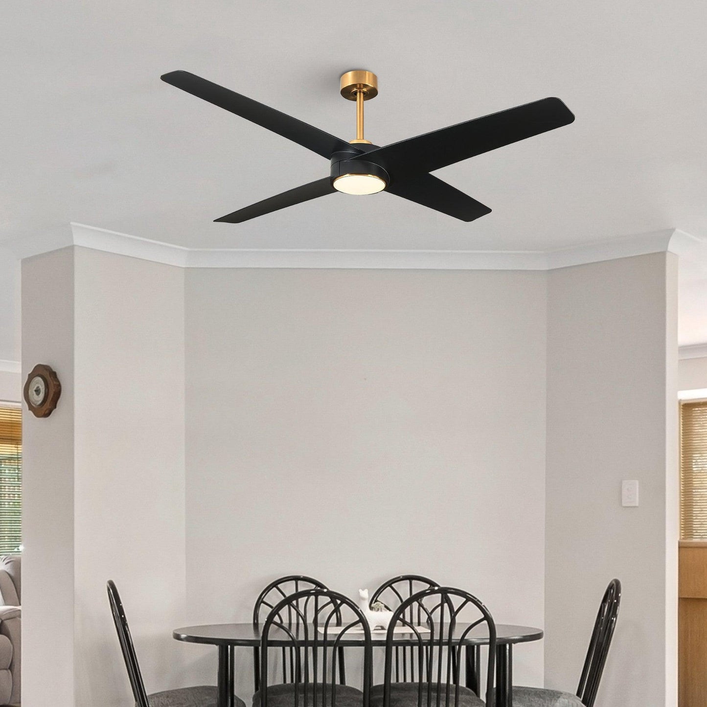60" Parvez Modern DC Motor Downrod Mount Reversible Crystal Ceiling Fan With Lighting And Remote Control