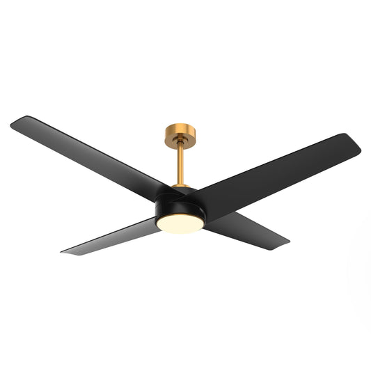 60" Parvez Modern DC Motor Downrod Mount Reversible Crystal Ceiling Fan With Lighting And Remote Control