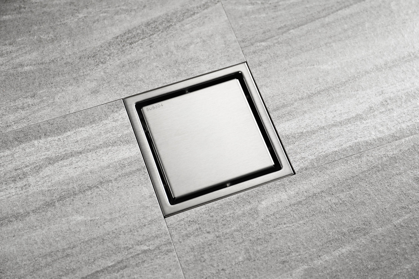 Brushed nickel stainless floor drain 6x6inch