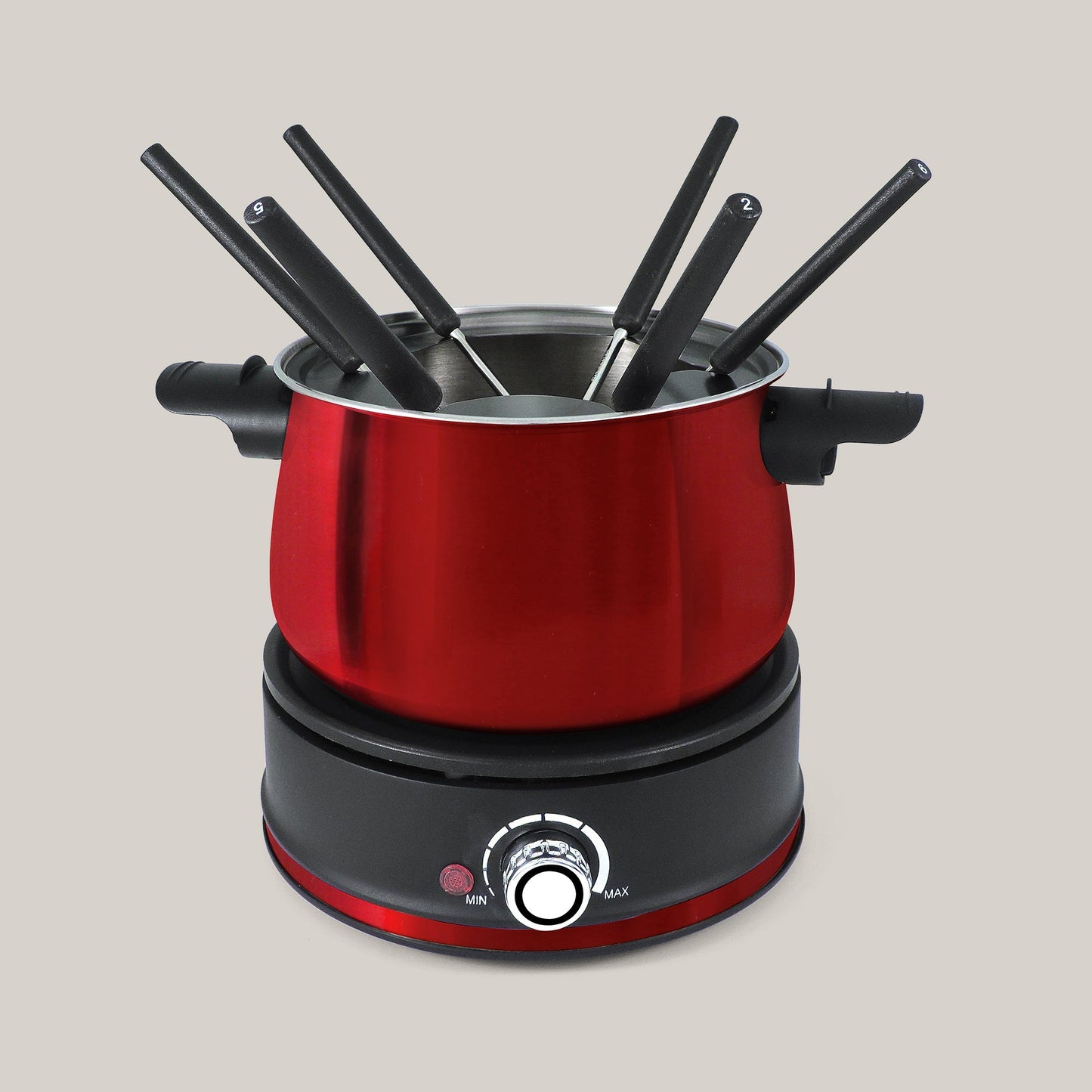 Arolla Red Stainless Steel Electric 3-in-1  Fondue Set