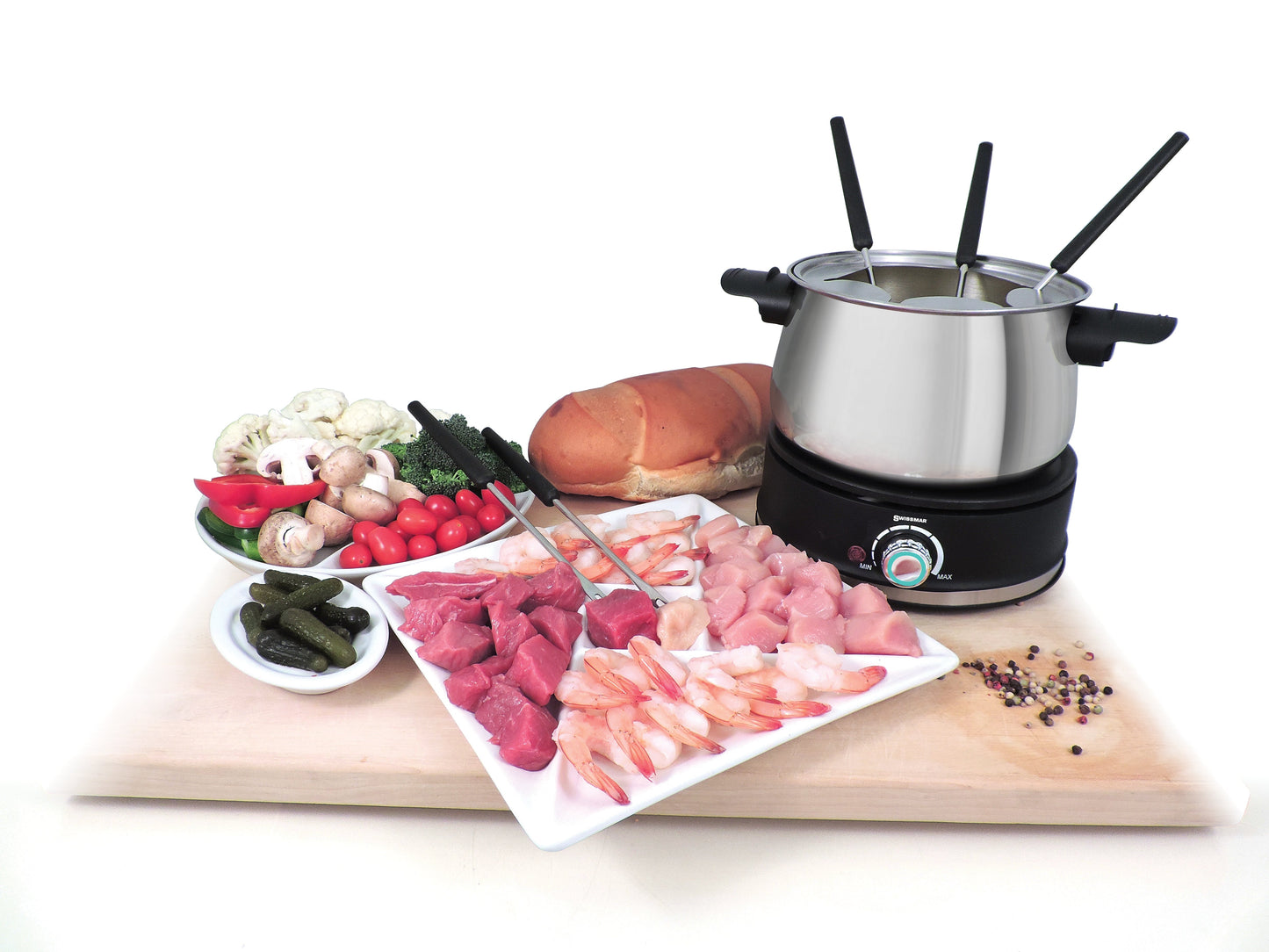 Arolla Stainless Steel Electric 3-in-1 Fondue Set
