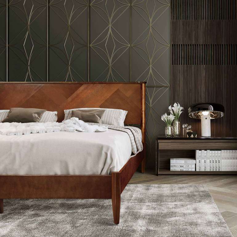 Rorns Panthera Platform Bed Frame With Headboard for Ultimate Comfort