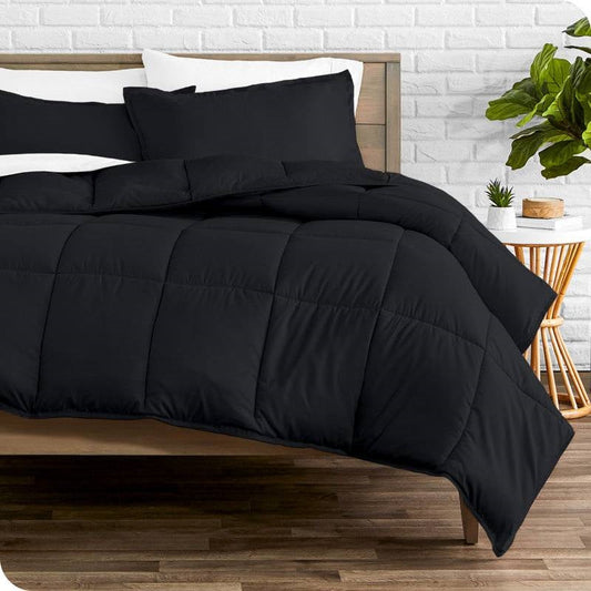 Full/Double size Luxuriously Soft Down Alternative Comforter Set in Black