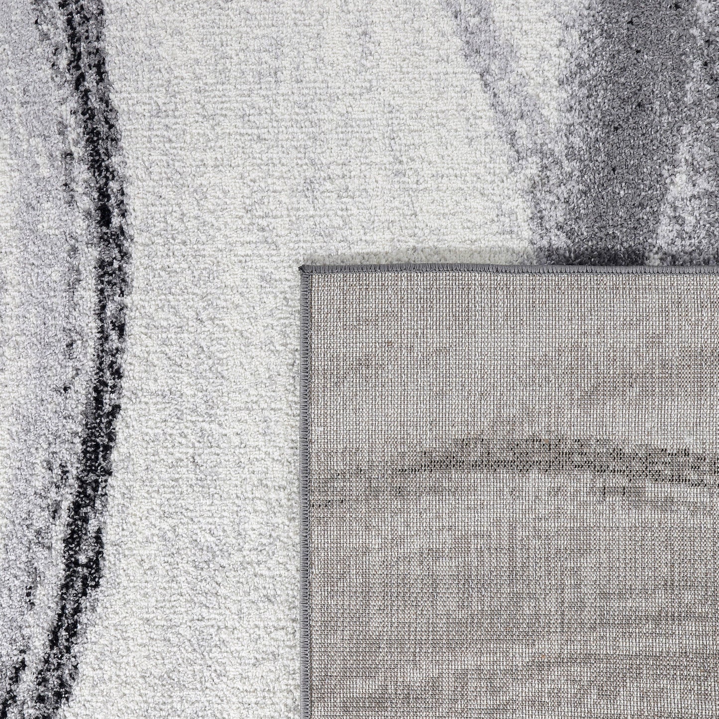 Modern Area Rug Fiesta with Artistic Waves in Grey Tones