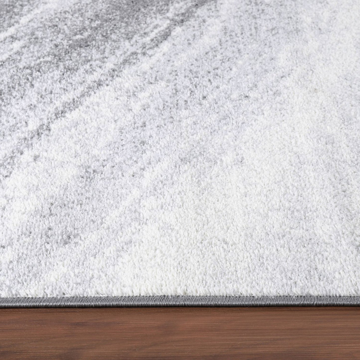 Modern Area Rug Fiesta with Artistic Waves in Grey Tones