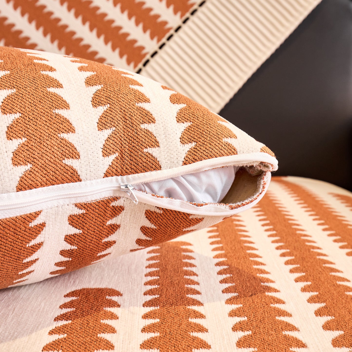 Vertical Stripes Sectional Sofa Cover Slipcover - Non-Slip, Fits L-Shape Couches