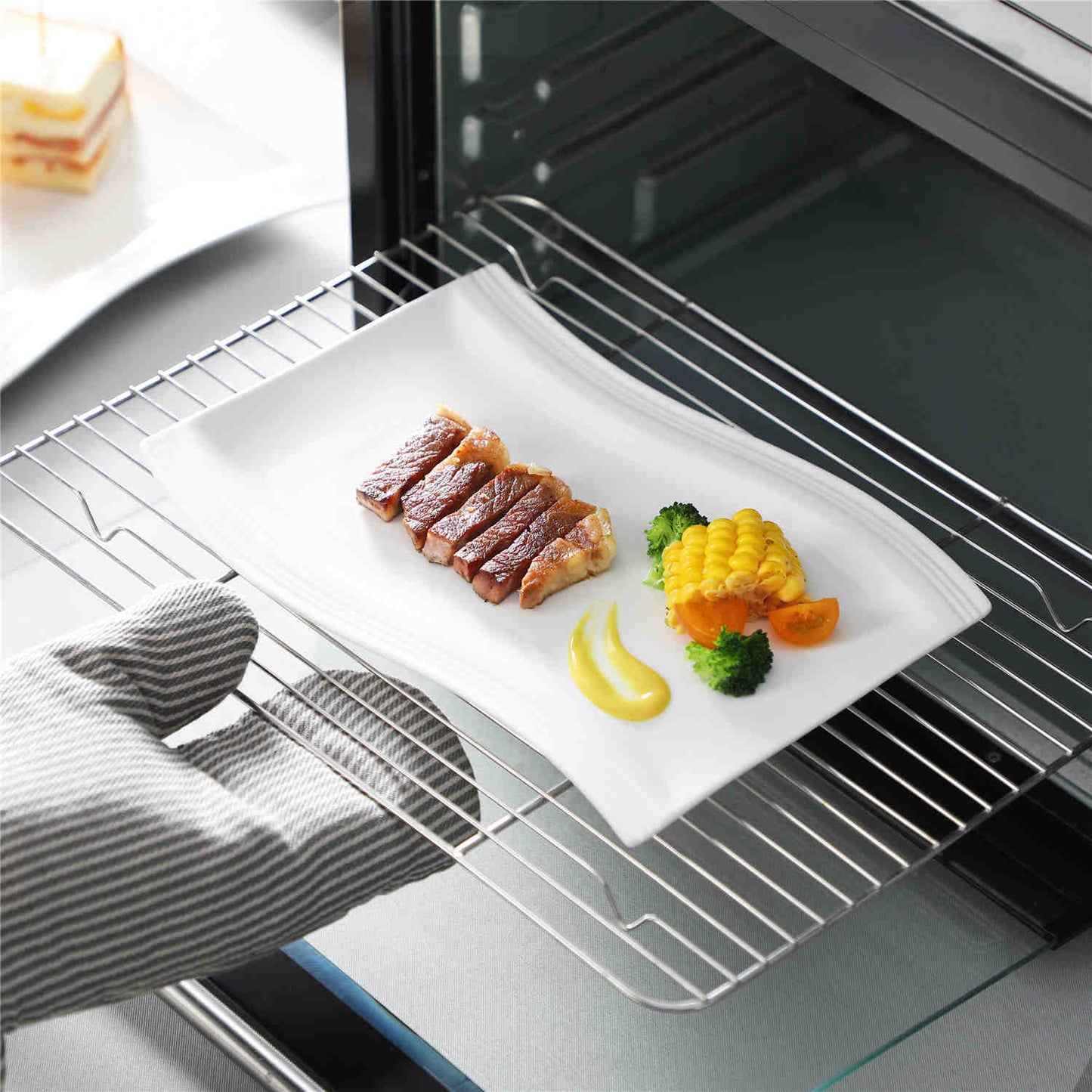 Flora Marble Grey Platters Set of 2