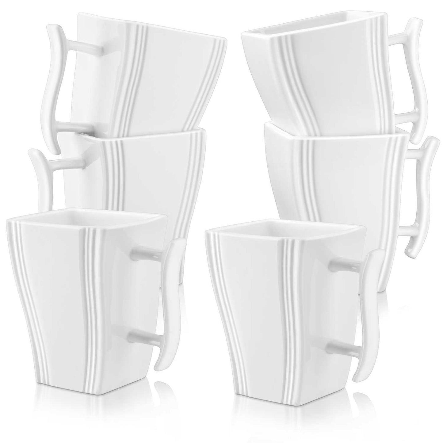 Flora Marble Grey Mugs Set of 6