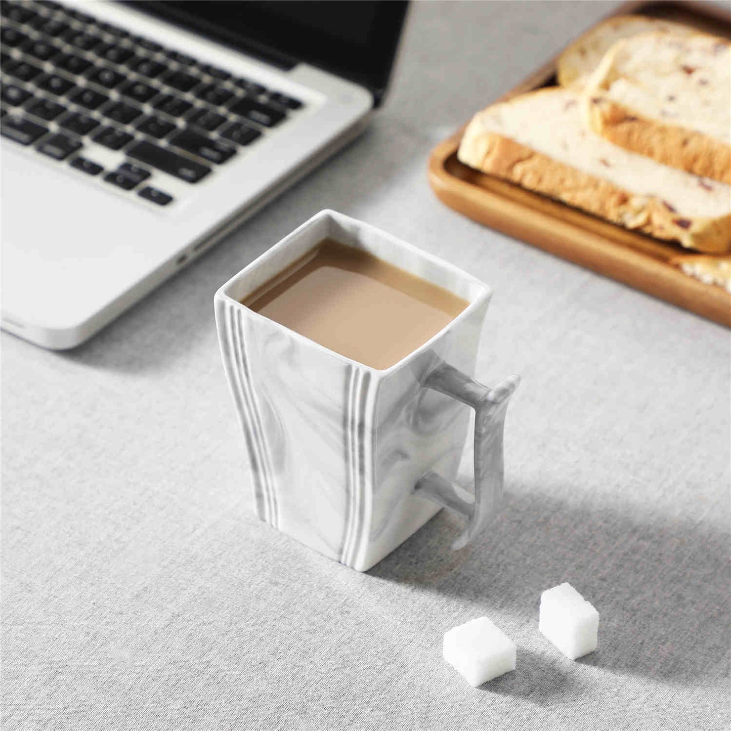 Flora Marble Grey Mugs Set of 6