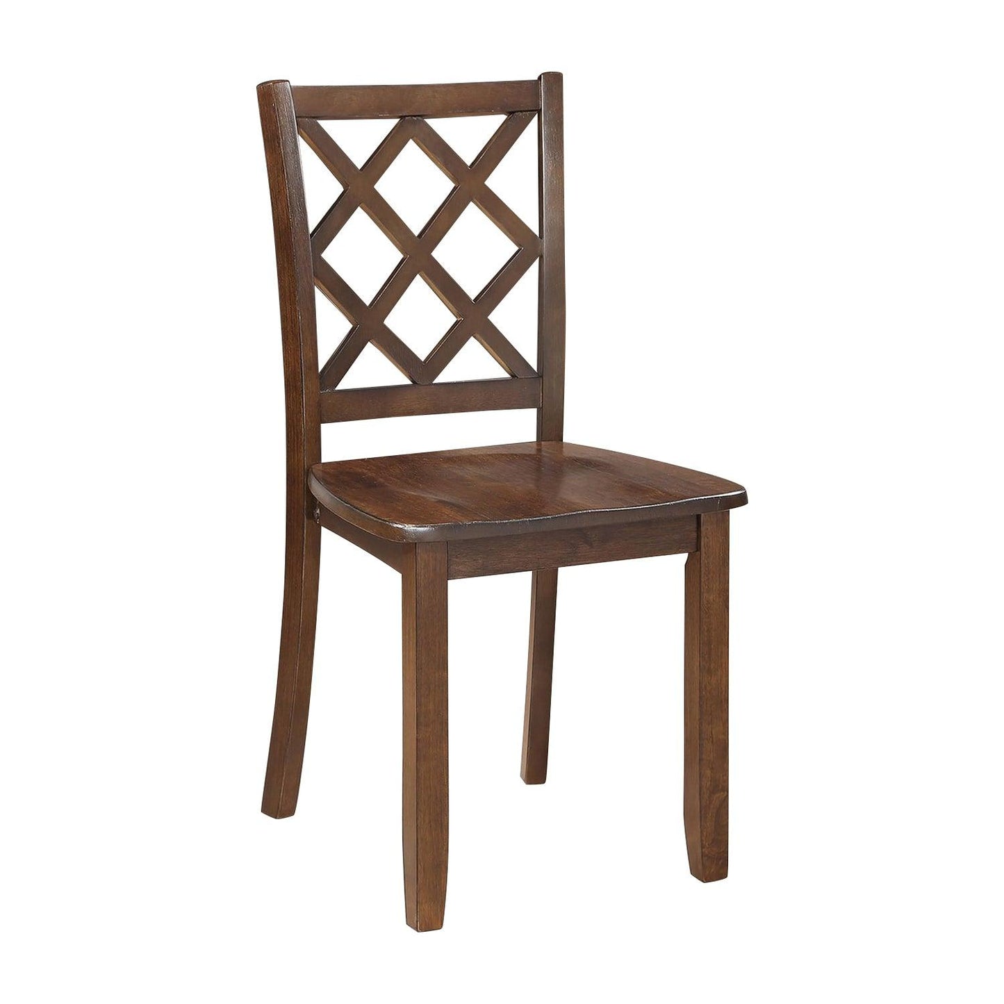 48"W Solid Rubberwood 5-Piece Dining Table Set with Diamond Chair Back