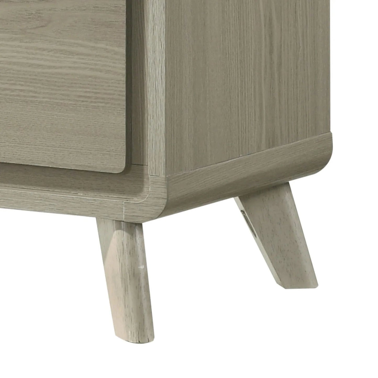 Rainier Modern 25" Gray Wood 2-Drawer Nightstand