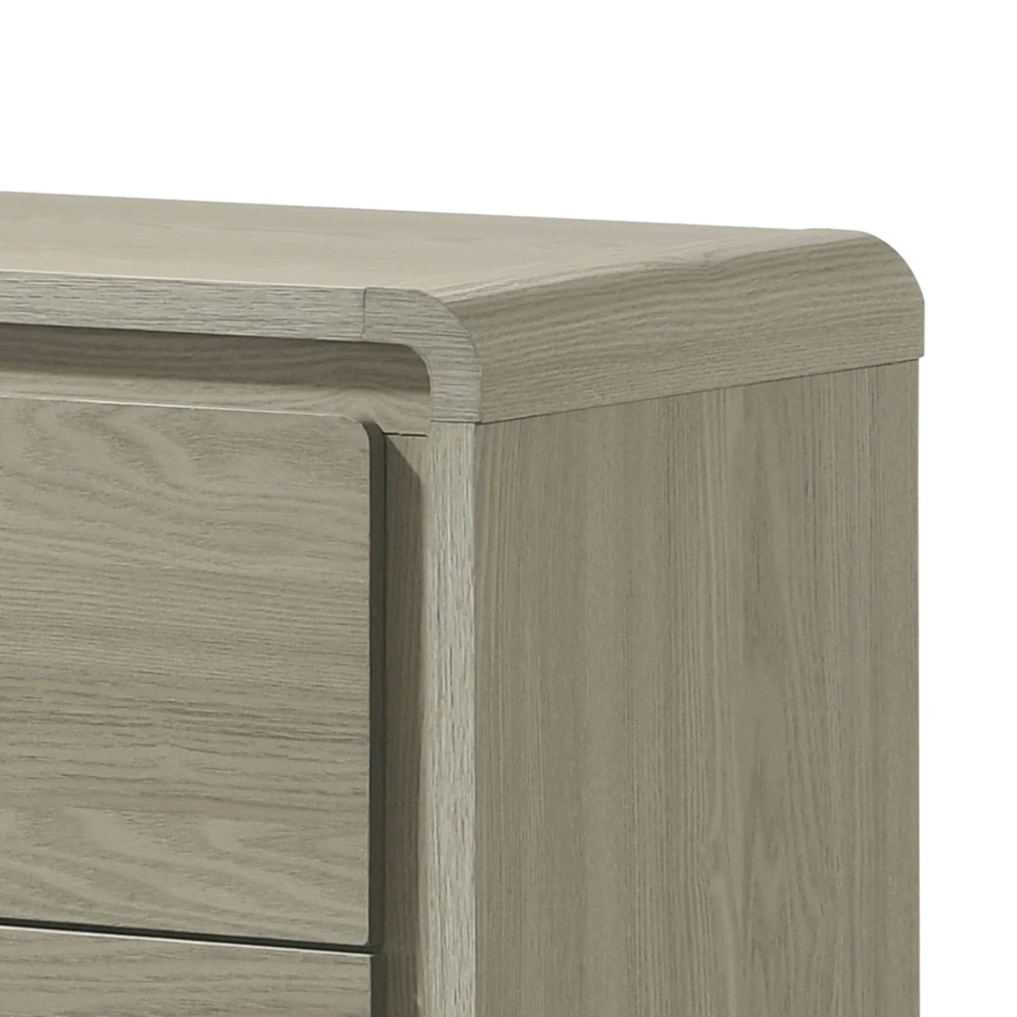 Rainier Modern 25" Gray Wood 2-Drawer Nightstand