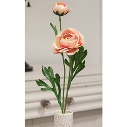 Blushing Peach Peony Spray - 23"H