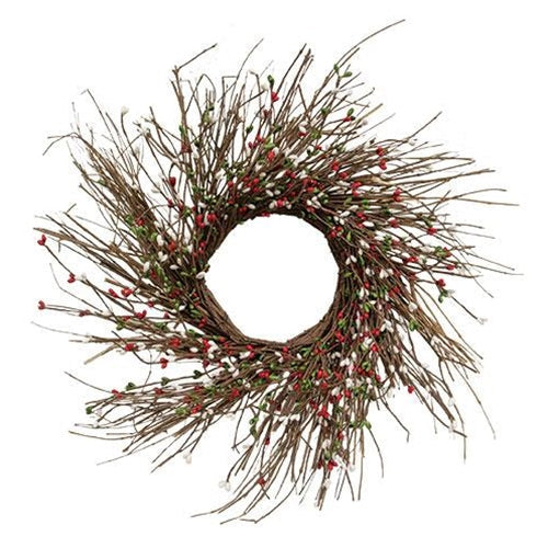 Holiday Combo Pip Twig Wreath 16"