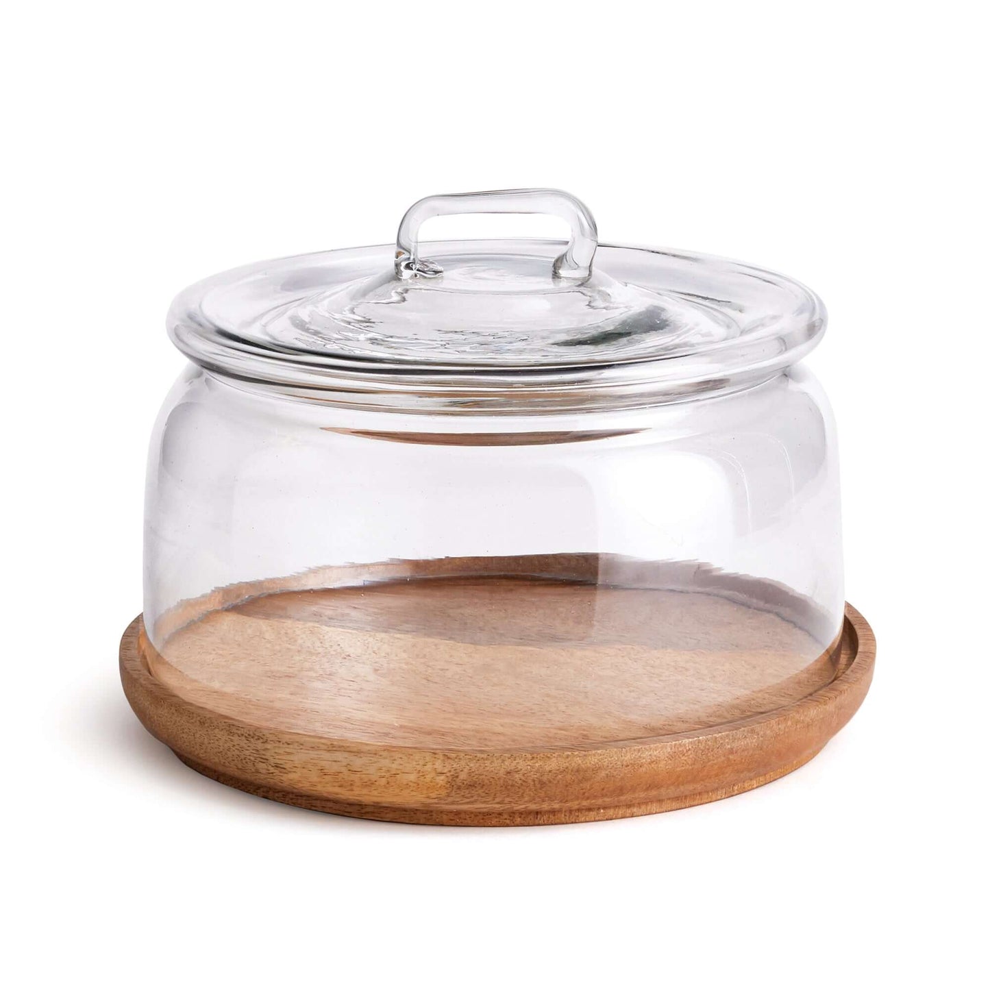 Farmhouse Glass Cloche with Wooden Base