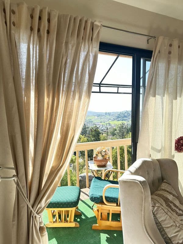 Linen Button Pinched Pleat Window Curtain (Single Panel)