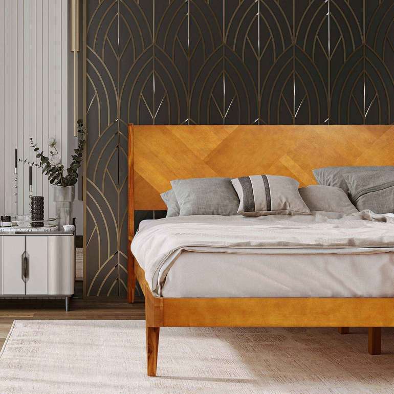 Rorns Gazelle Platform Bed Frame With Headboard for Ultimate Comfort