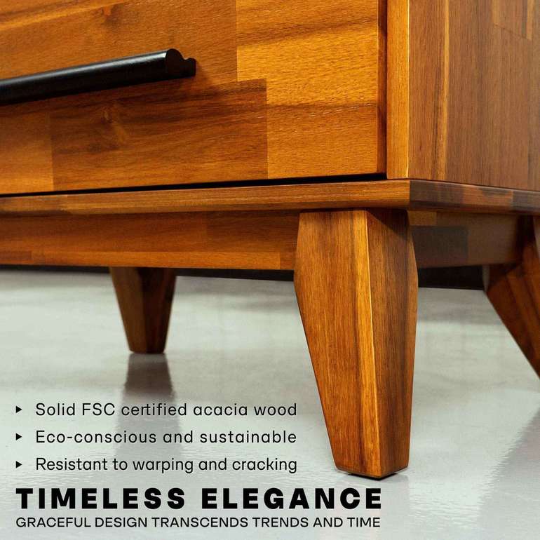 Acacia Linea Solid Wood Dresser for Timeless Elegance