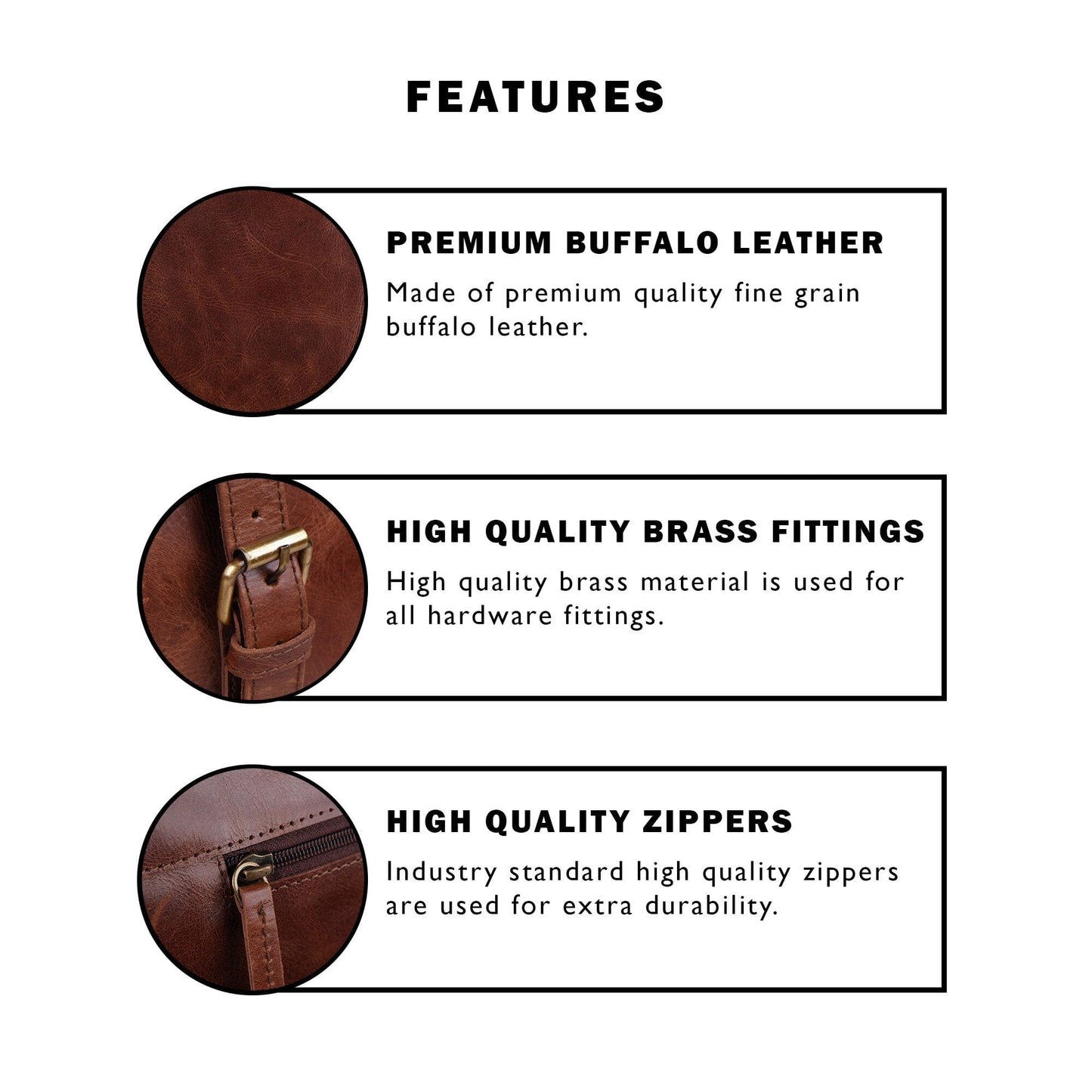 The Men's Distressed Buffalo Leather Messenger Bag