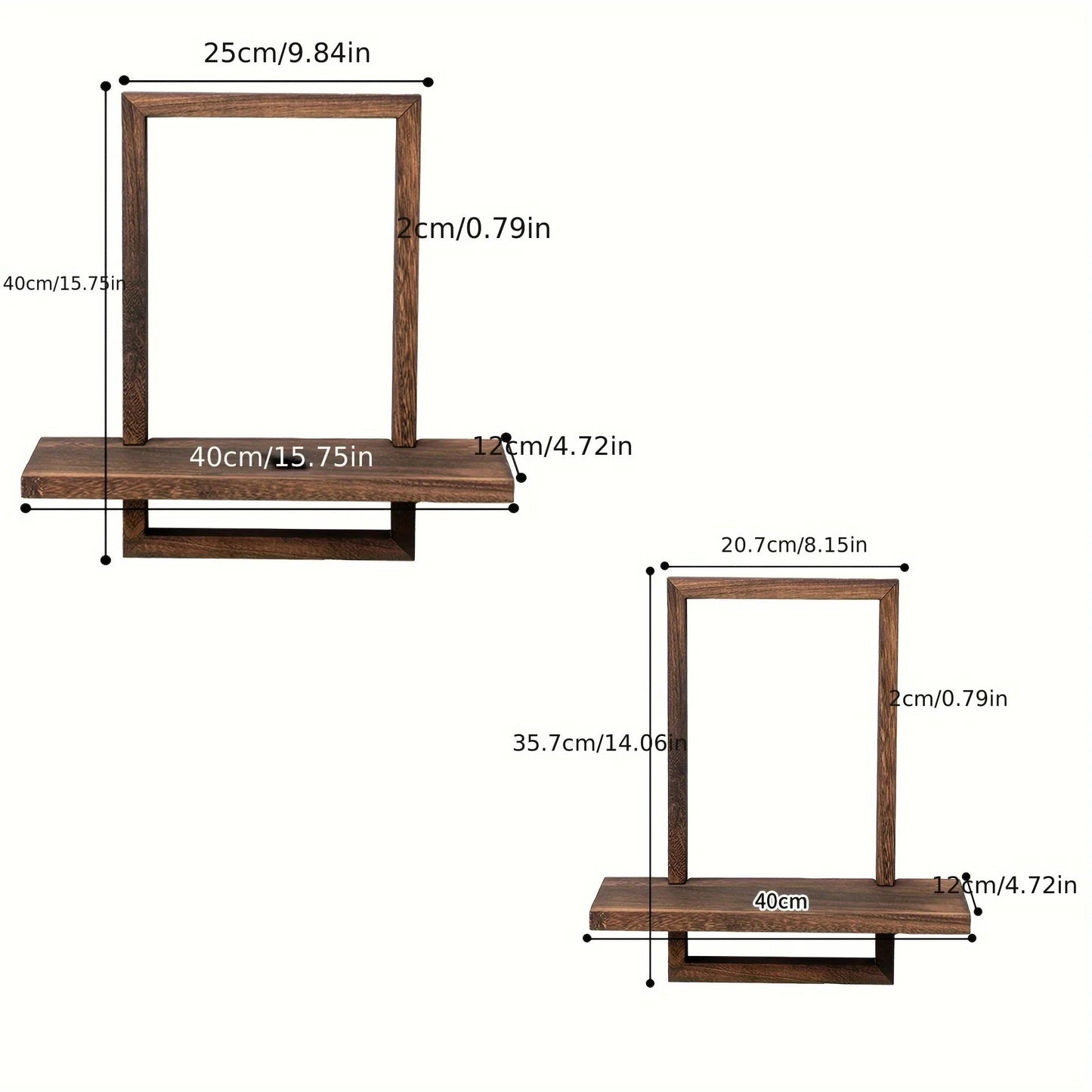 Floating Shelves - Rustic Wooden 2pcs