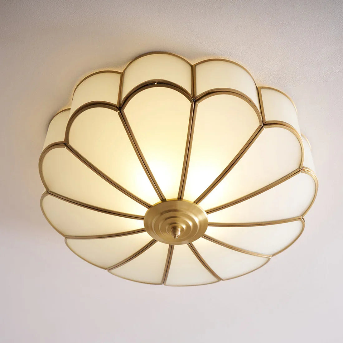Floral Glass Flush Mount Ceiling Light