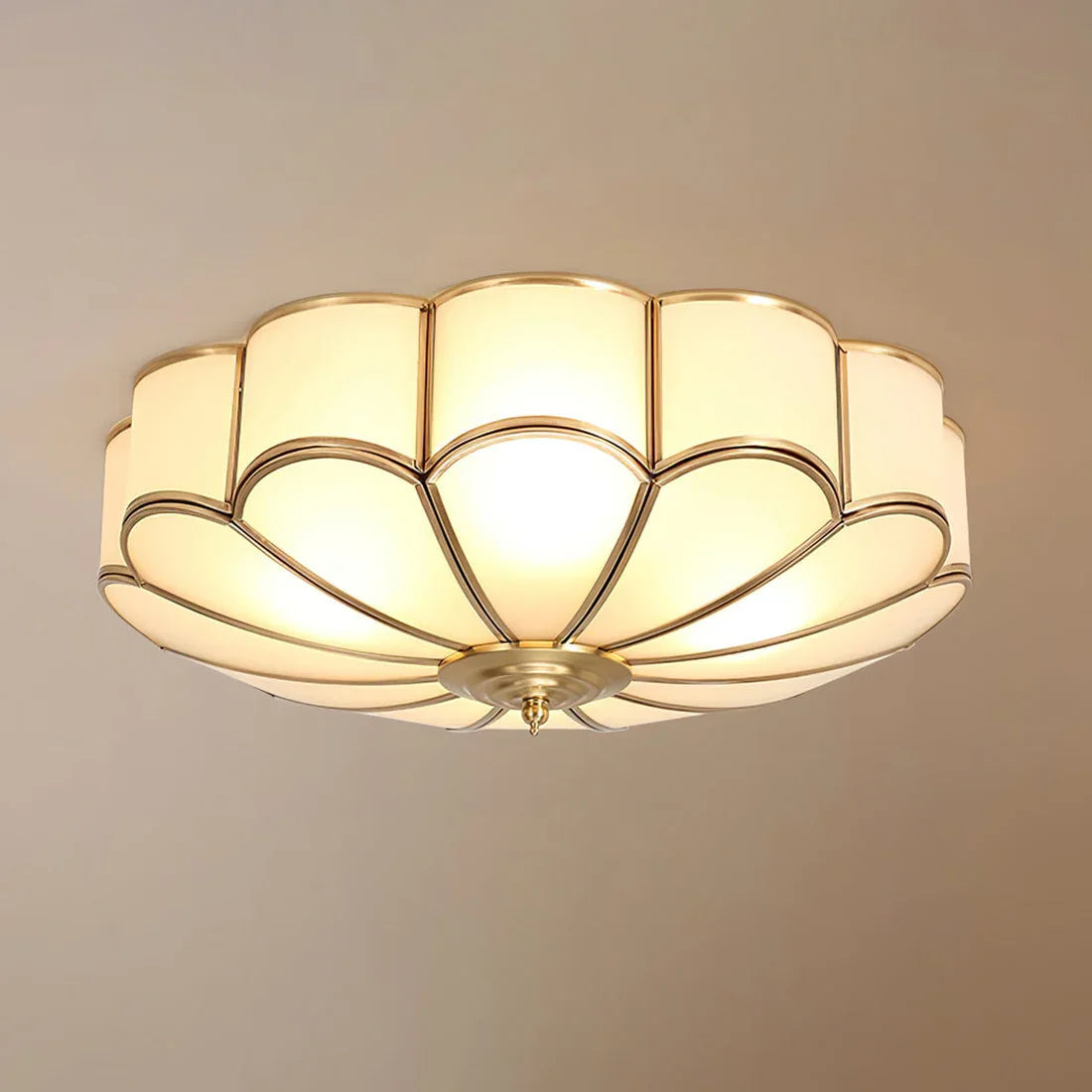 Floral Glass Flush Mount Ceiling Light