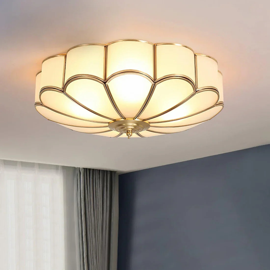 Floral Glass Flush Mount Ceiling Light