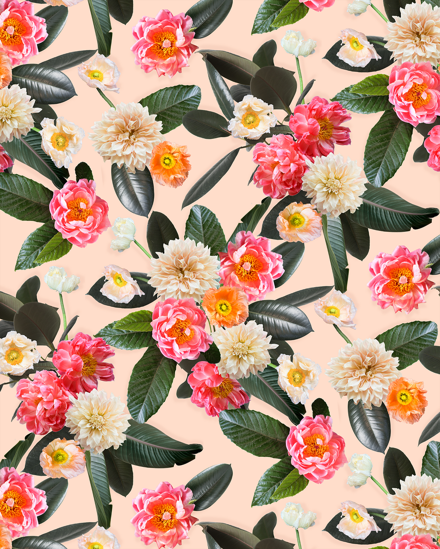 Flower Party Wallpaper, nude