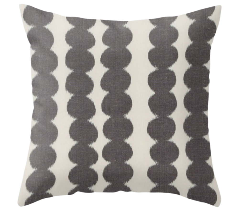 Full Circle Pillow Cover in Faded Black, Schumacher Textiles