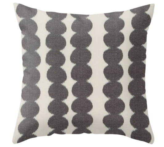 Full Circle Pillow Cover in Faded Black, Schumacher Textiles