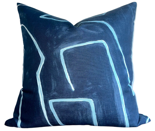Kelly Wearstler Graffito Pillow Cover in Navy