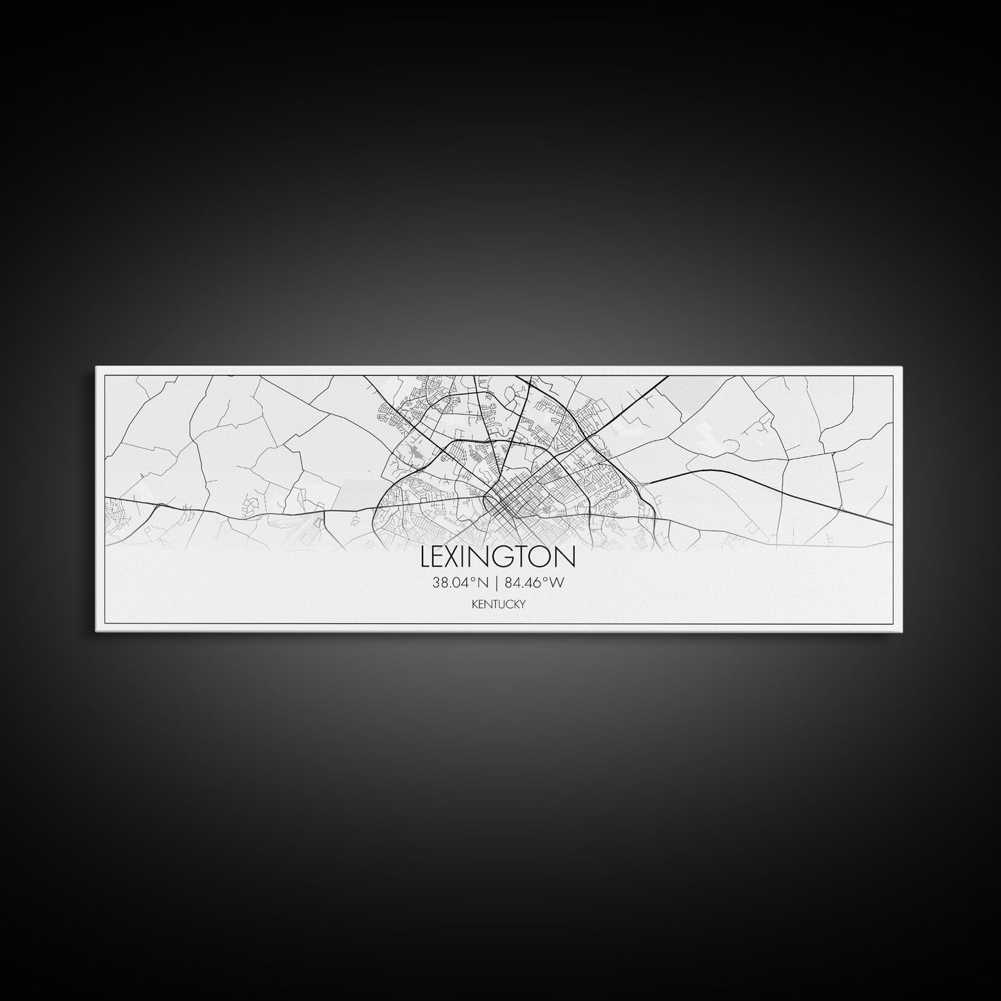 Panoramic Lexington City Map, Kentucky Art, Map Print, Minimalist Wall Art, Canvas Art, Housewarming Gift, Street Map Art, Closing Gift