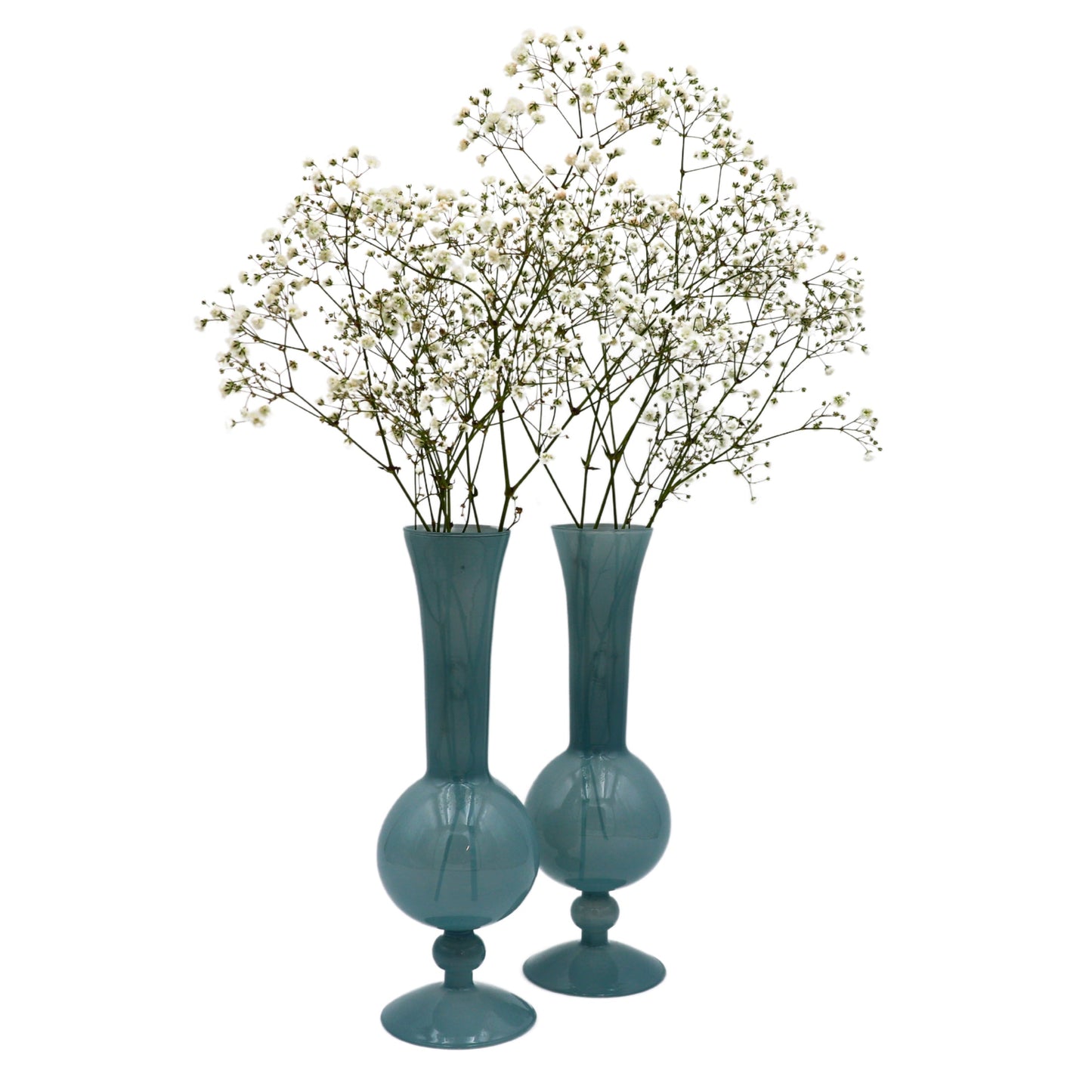 Frosted Blue Haze Vase - Pair