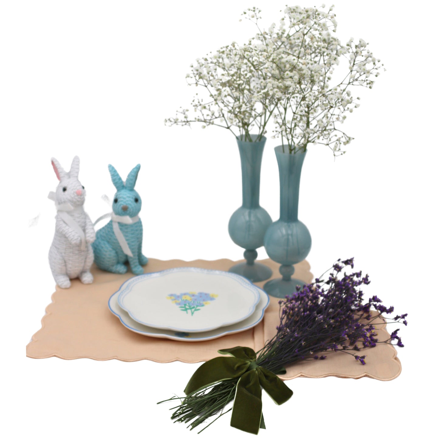 Frosted Blue Haze Vase - Pair