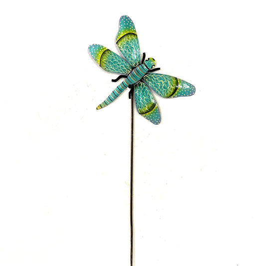 Sweet Turquoise Dragonfly Garden Stake