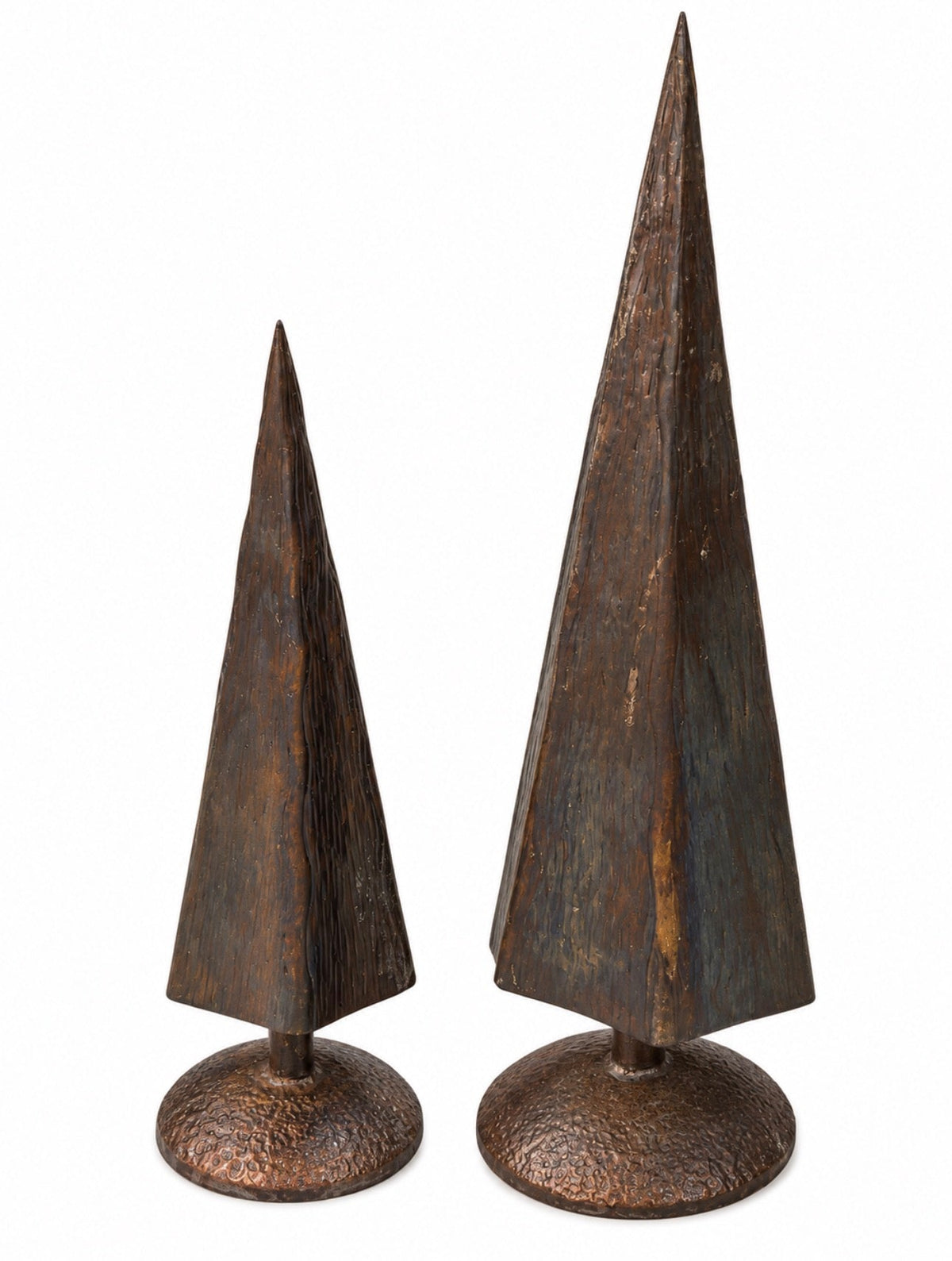 Aluminum Tree on Base with Oxidized Copper Finish, 2 Size Options