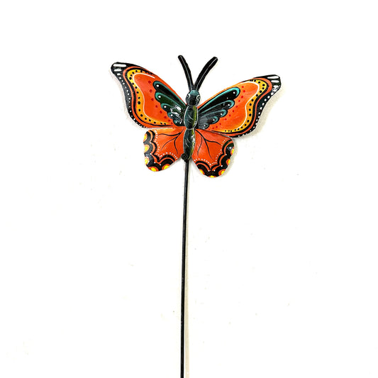 Orange Butterfly Garden Stake