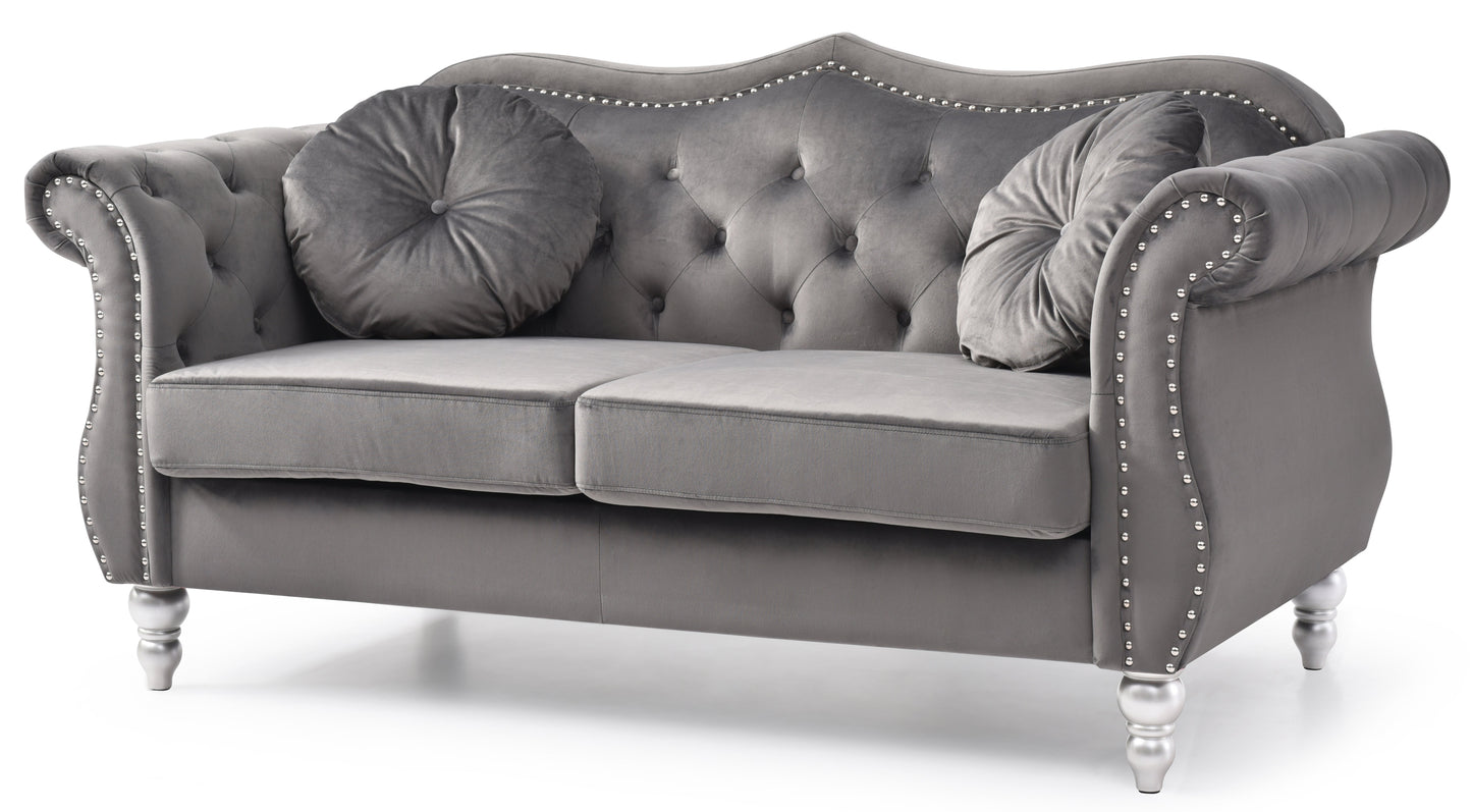 Cozy Transitional Flared Arm Loveseat
