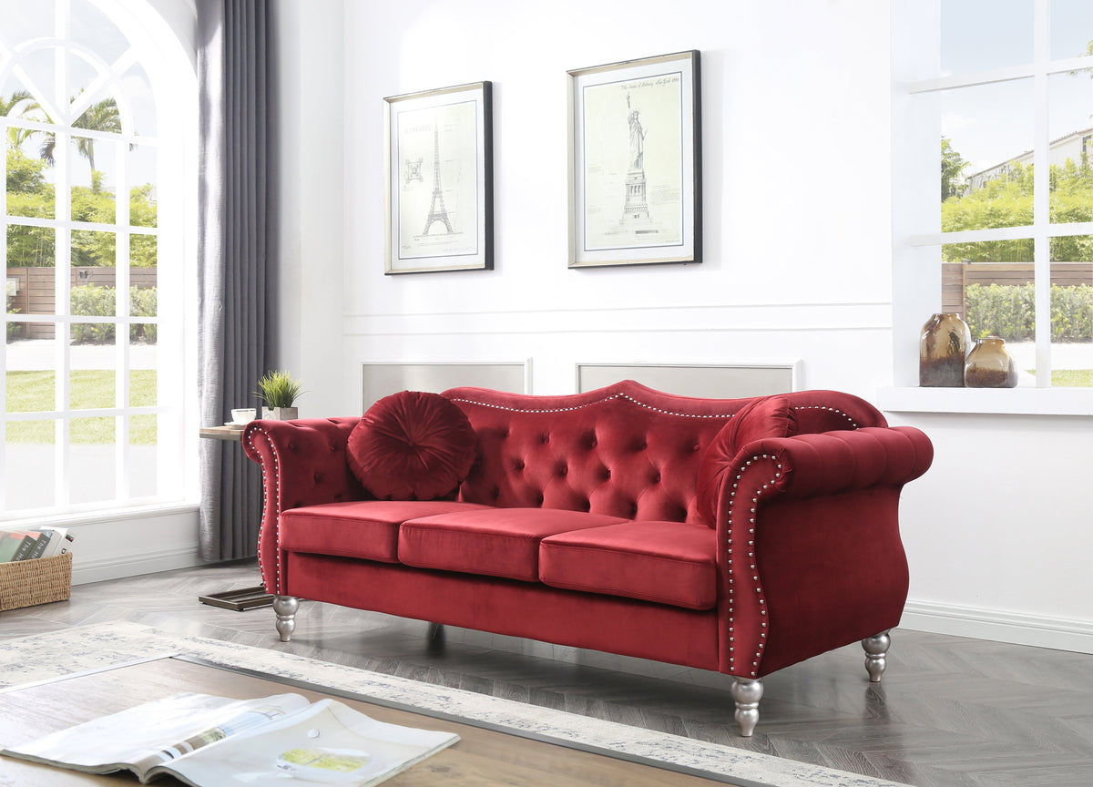 Hollywood G0669A-S Sofa in Burgundy