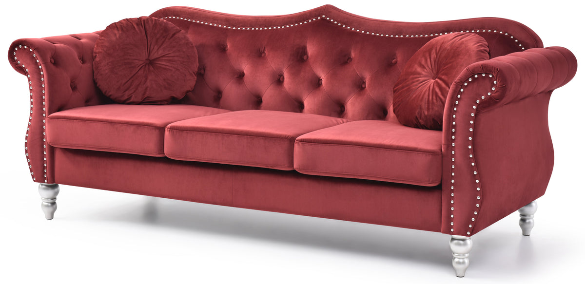 Hollywood G0669A-S Sofa in Burgundy