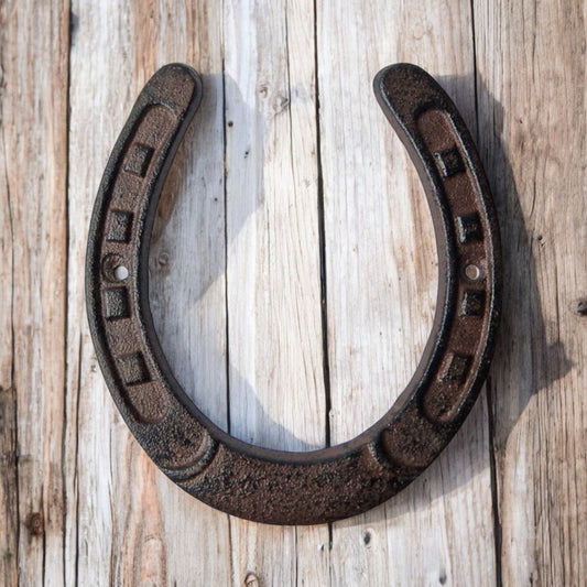 Western Cast Iron Large Horseshoe, Lucky Rustic Wall Decor Accent