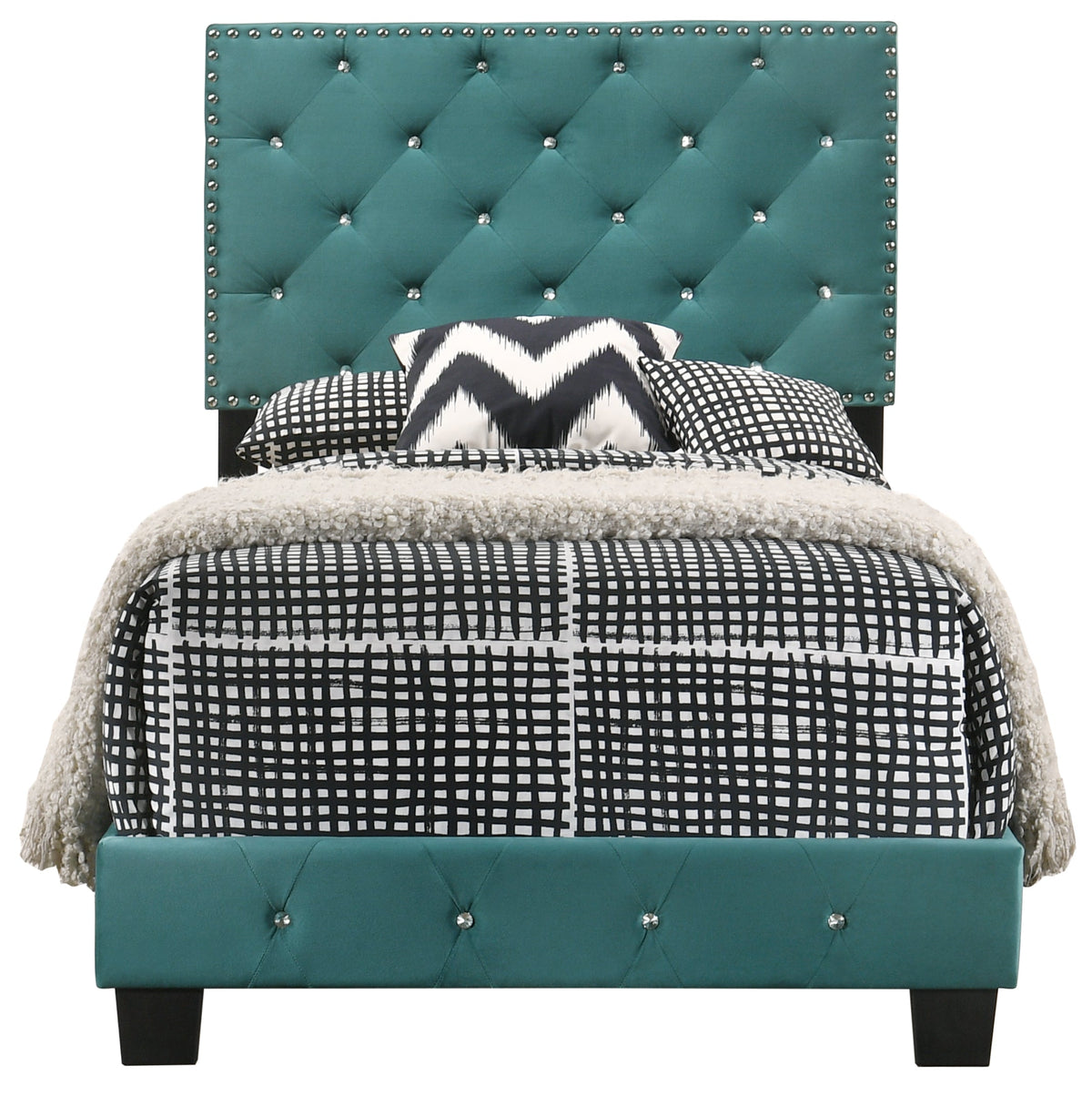 Charming Twin Bed In Refreshing Hue