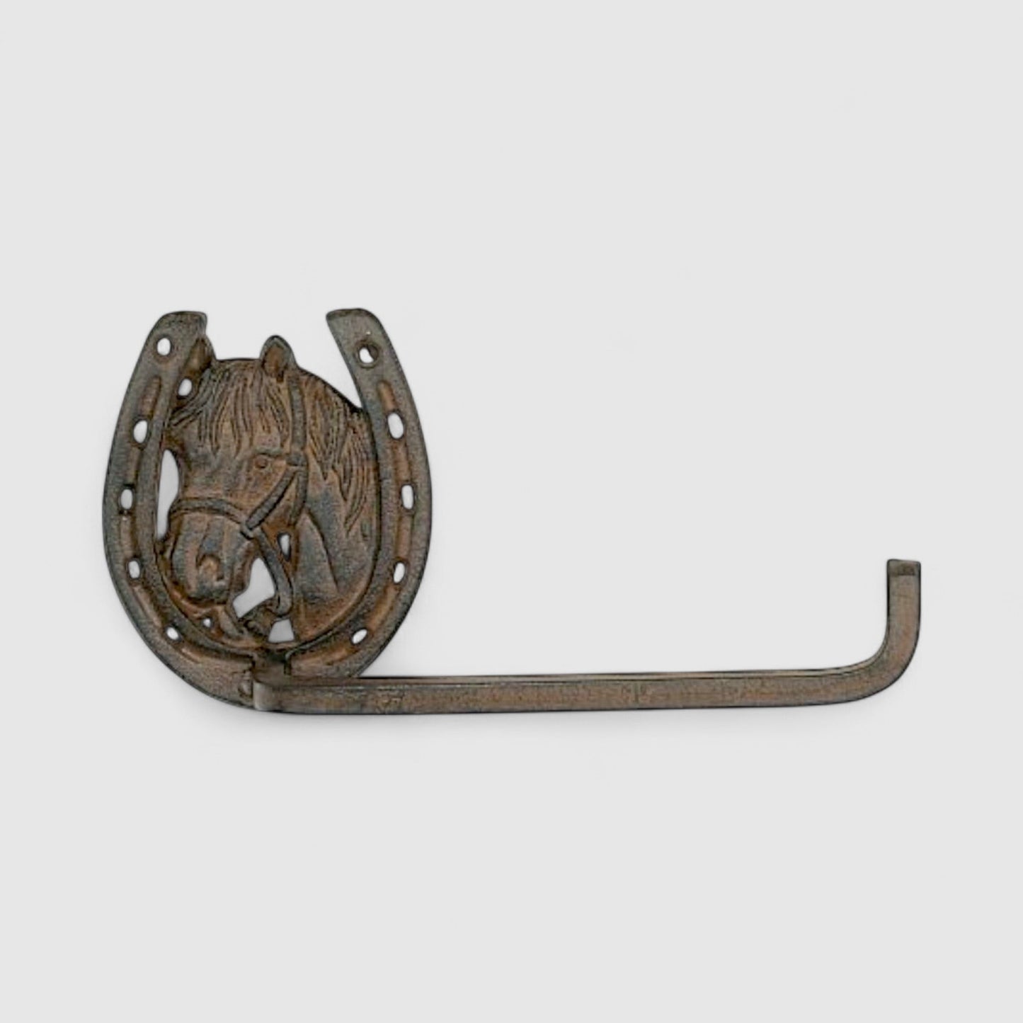 Horse Head & Horseshoe Tissue Holder, Western Cast Iron Decor