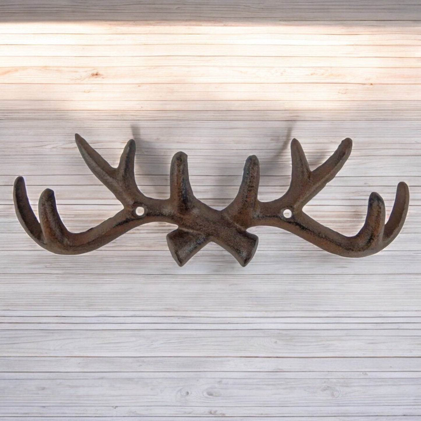 Rustic Cast Iron Antler Hook, Cabin & Lodge Wall Decor