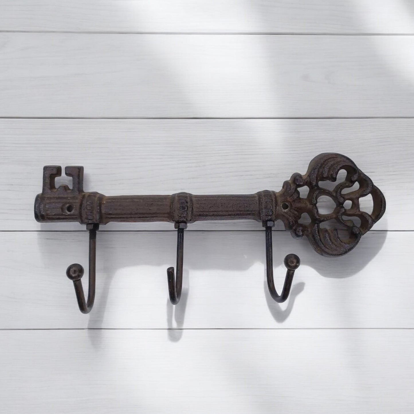 Antique-Style Cast Iron Key Hook Rack, Vintage Wall Organizer
