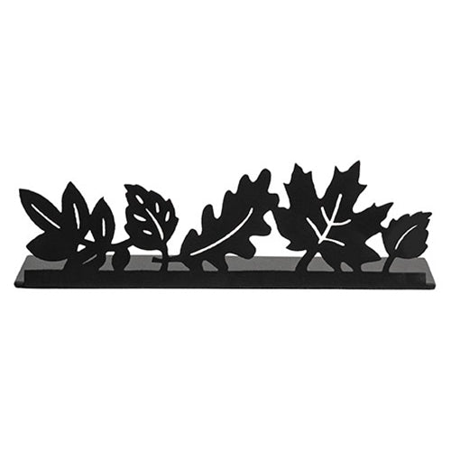 Black Metal Fall Leaves Candle Plate - 2"H