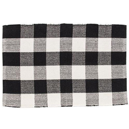 Black Buffalo Check Door Mat 36x24