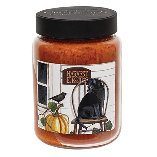 Harvest Blessings Porch Cat & Crow Maple Pumpkin Donut Jar Candle - 26oz.