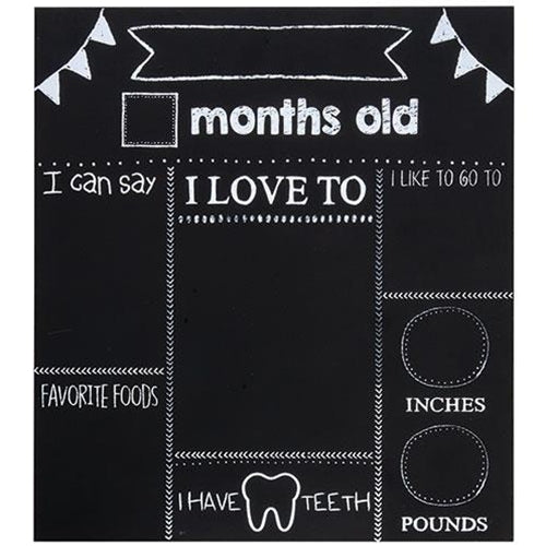 Baby Milestones Chalkboard White