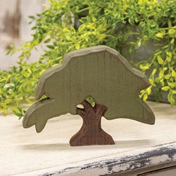 Distressed Carved Wood Chestnut Tree Sitter